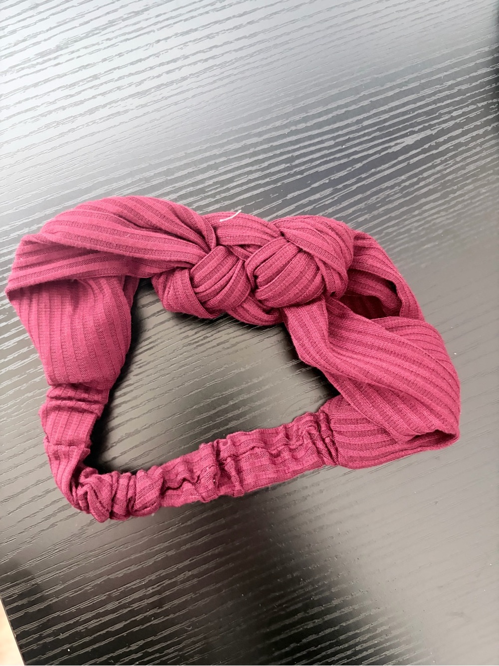 Knot Twist Ribbed Headband - Deep Berry Pink